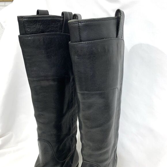 Frye 77535 Tall Knee High Boots Black Leather Sz 9B Preowned (Read Description) - Picture 8 of 16